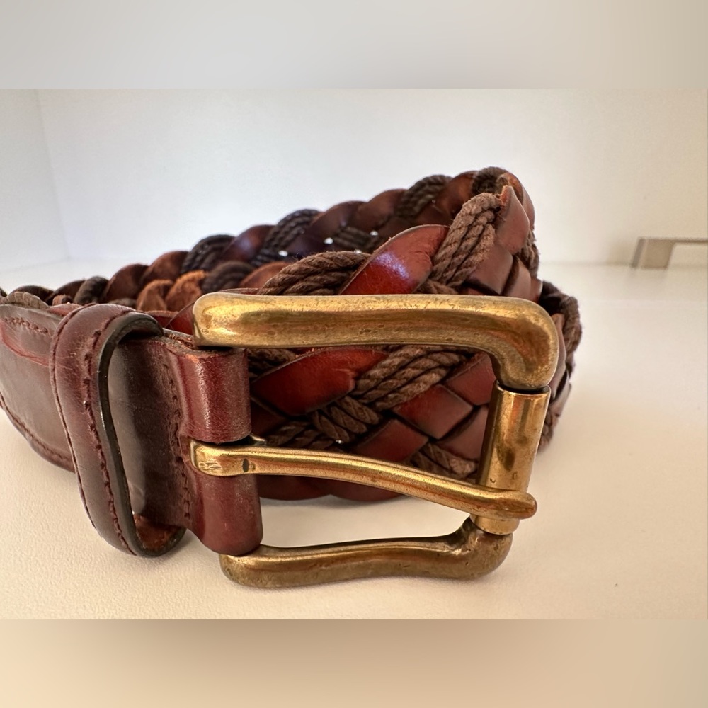 Men’s Trafalgar size 40 brown woven genuine leather belt